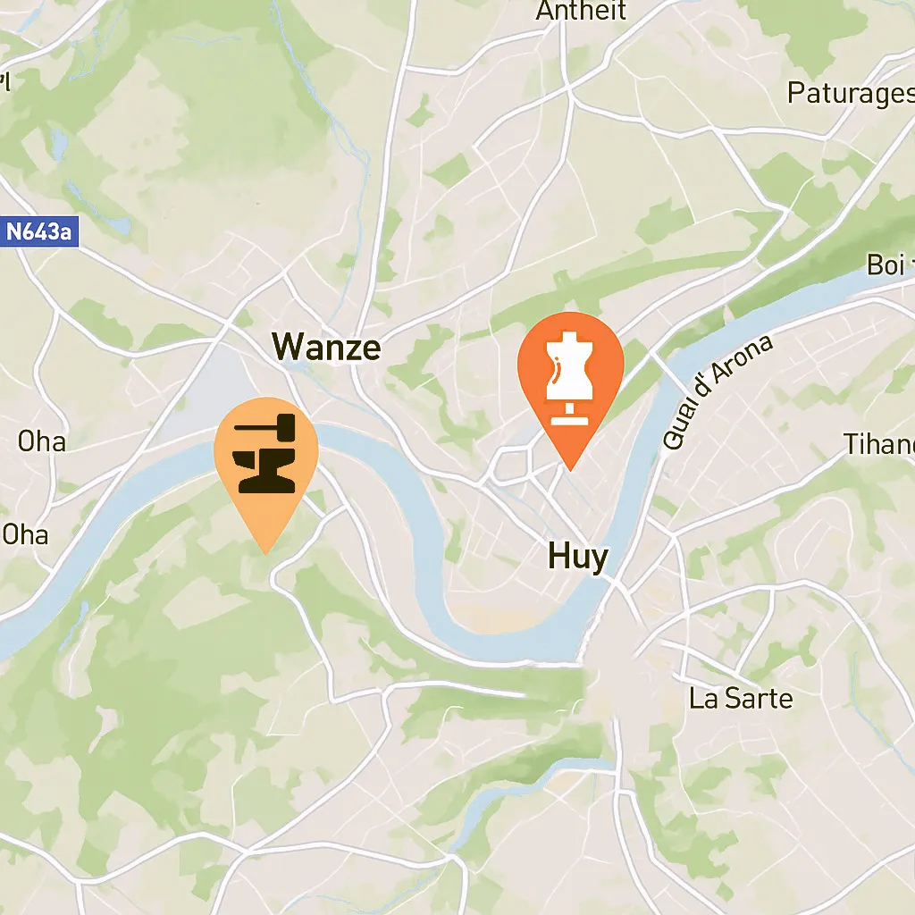 Une carte affichant des localisations.